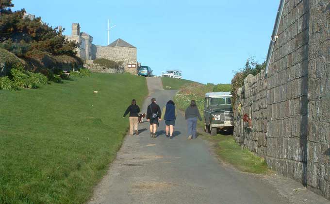 Walking up towards Star Castle