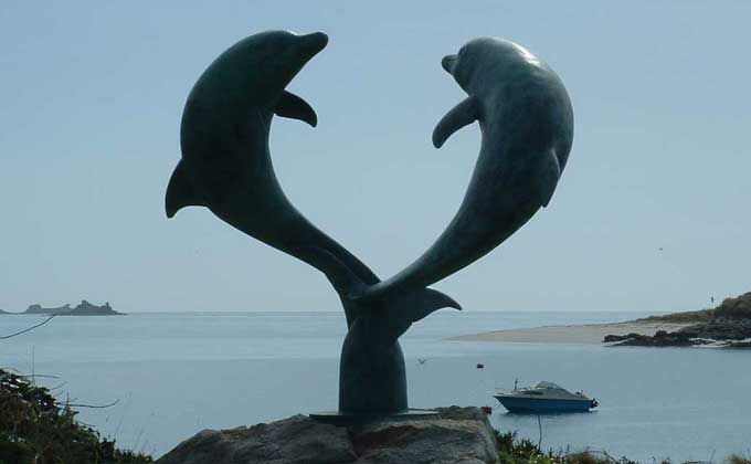 The statue at the Island Hotel, Tresco