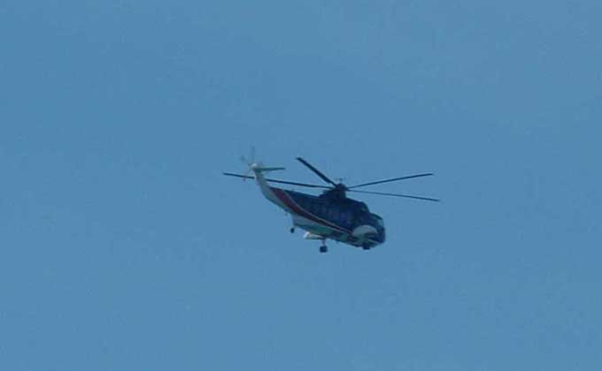 The Helicopter taking off