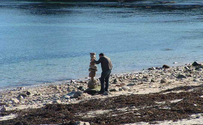 Rock Balancing in Old Town